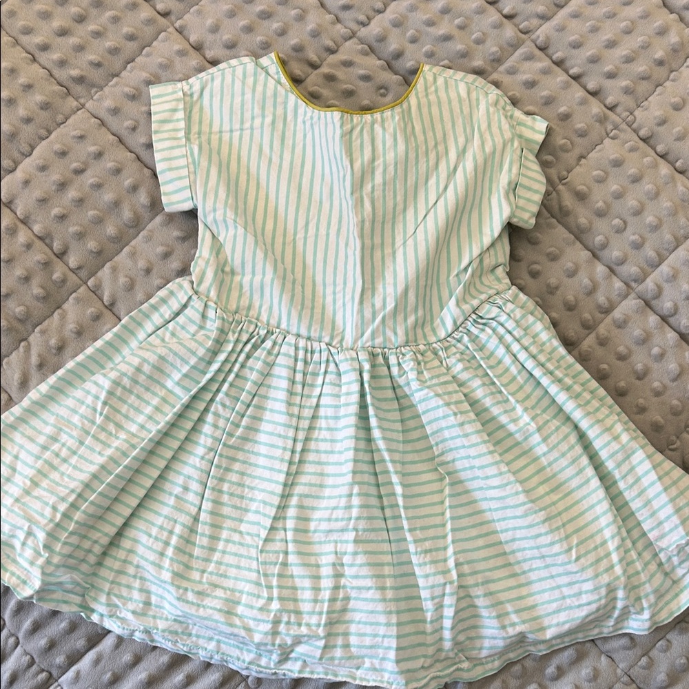 French Connection Light Green Striped Kids Dress